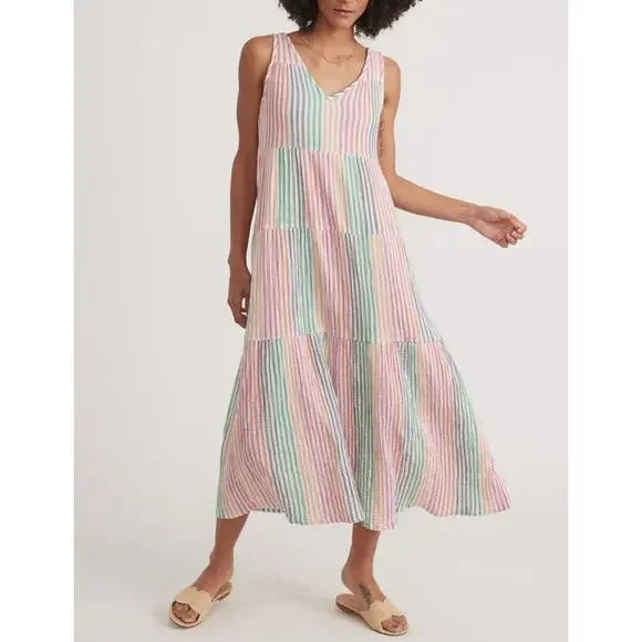Marine Layer | Dresses | Marine Layer Corinne Stripe Sleeveless Cotton  Gauze Maxi Dress Size Small | Poshmark